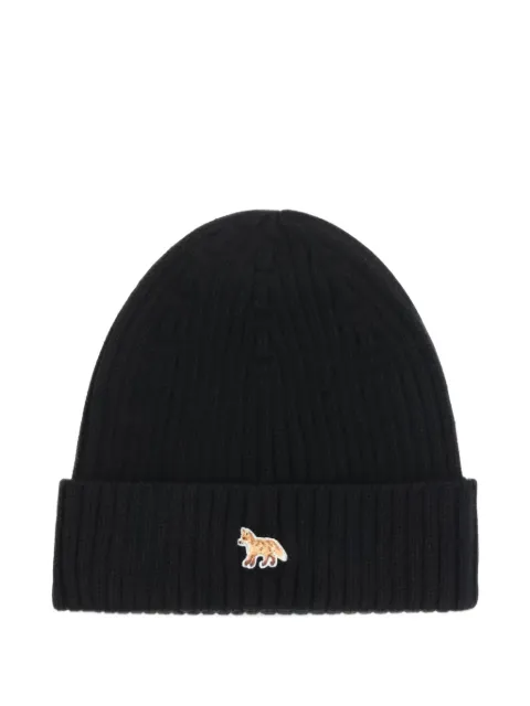 Maison Kitsuné Baby Fox ribbed beanie hat