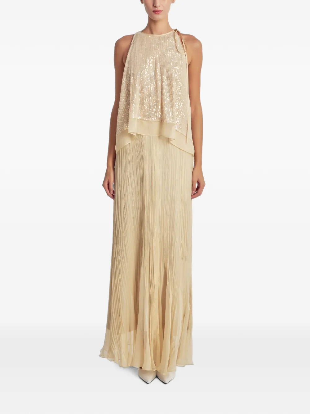 Irina Schrotter Libra sequin-embellished pleated maxi dress