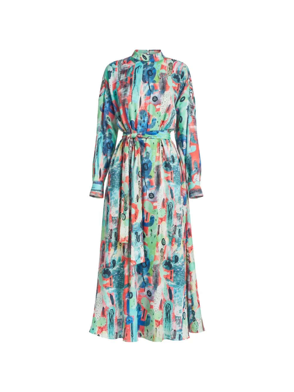 Irina Schrotter Leah graphic-print belted midi dress