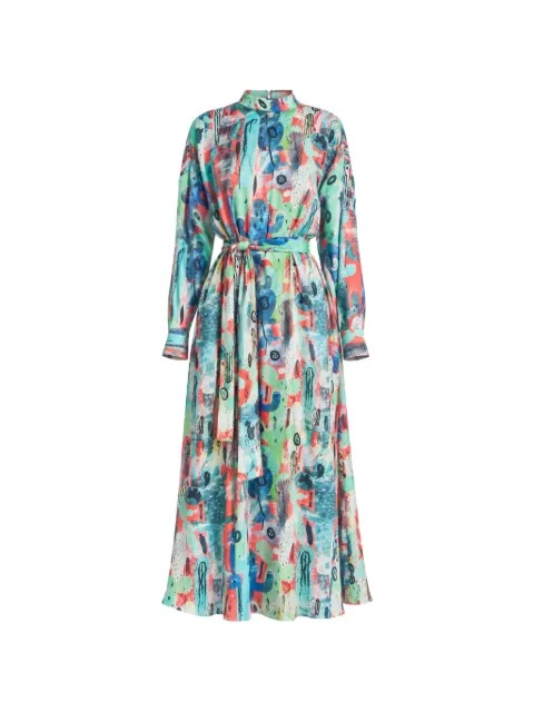 Irina Schrotter Leah graphic-print belted midi dress