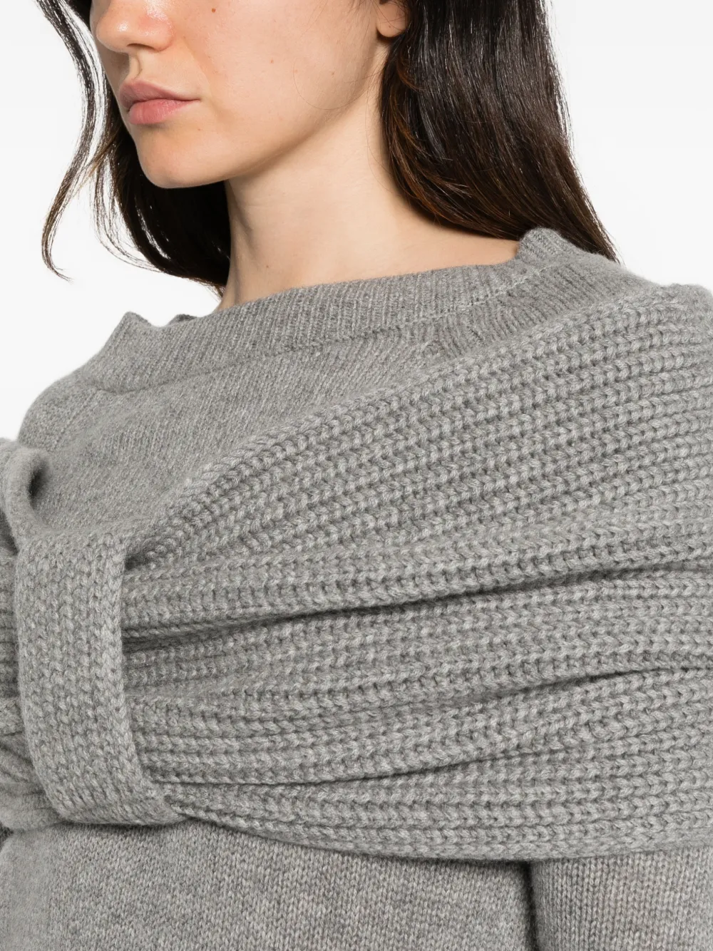 Ermanno Scervino bow-detail knitted sweater Grijs