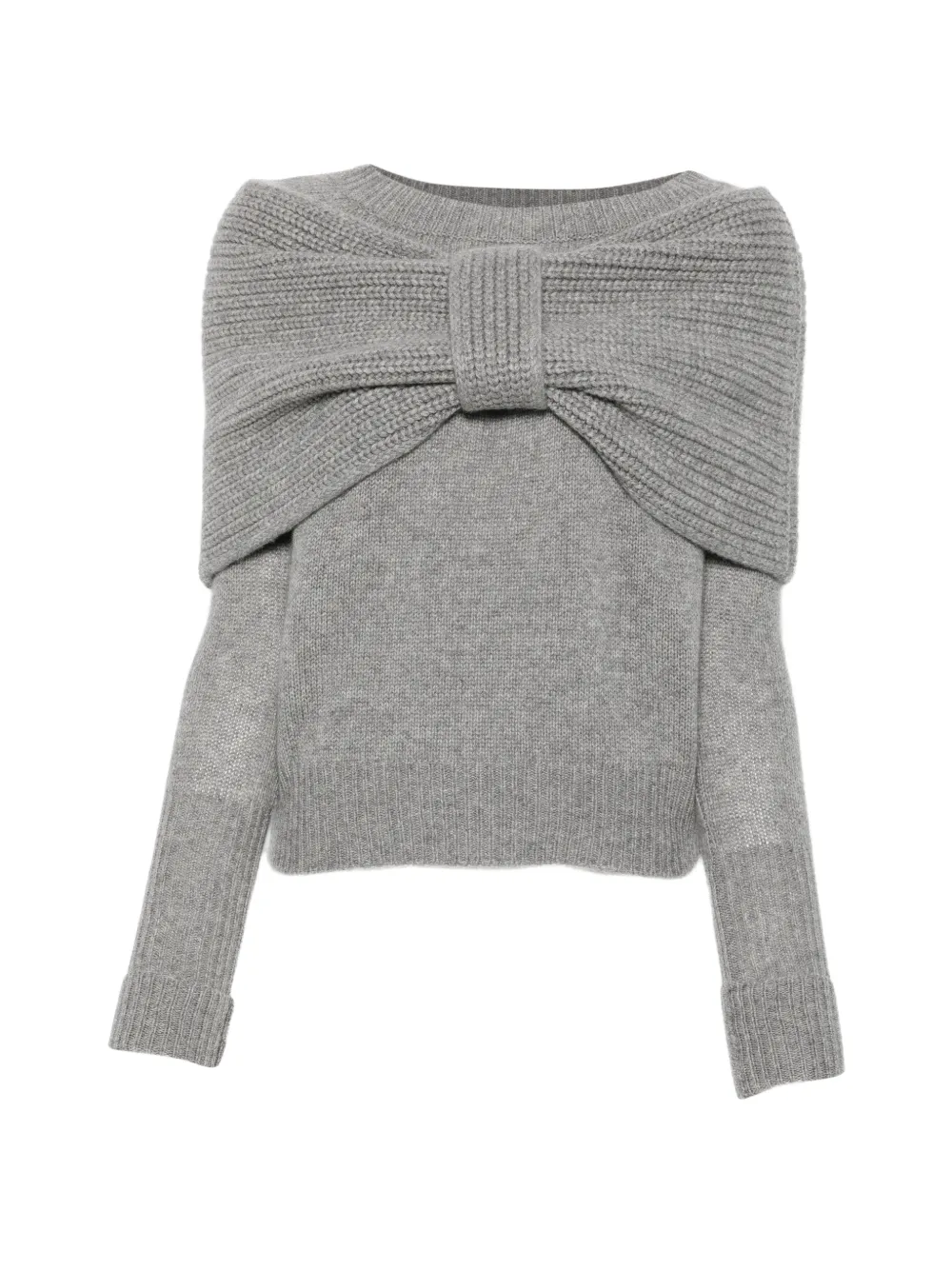 Ermanno Scervino bow-detail knitted sweater Grijs