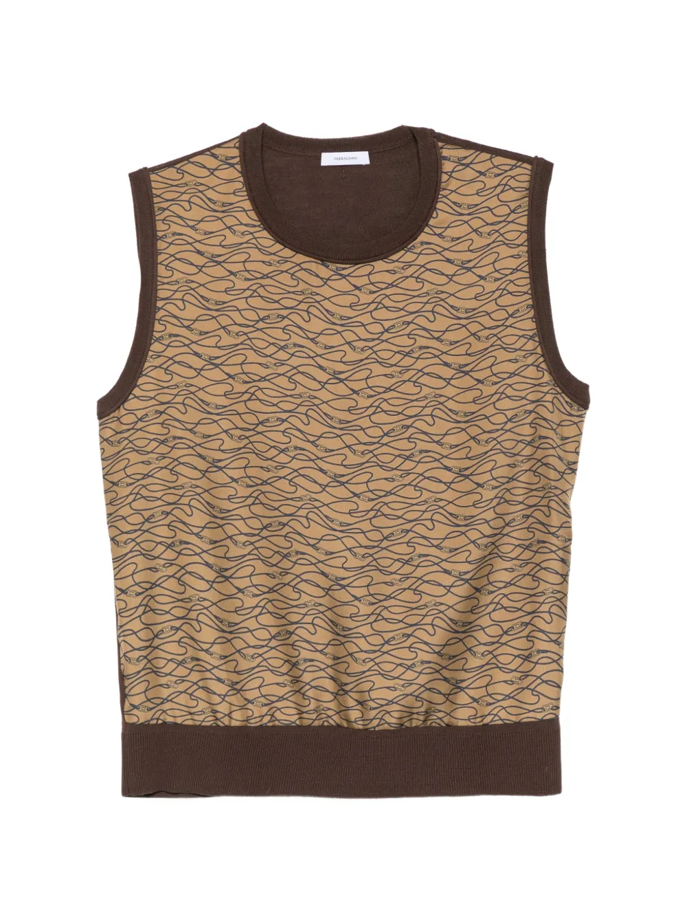 Ferragamo Top con stampa Gancini - Marrone