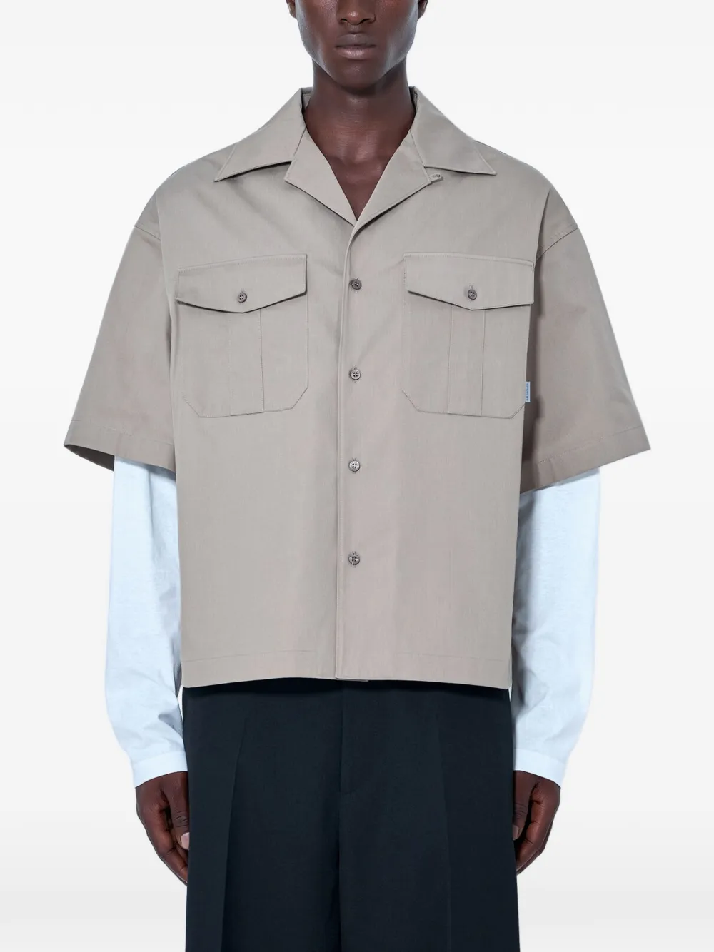 Balenciaga flap-pocket short-sleeve shirt - Neutrals