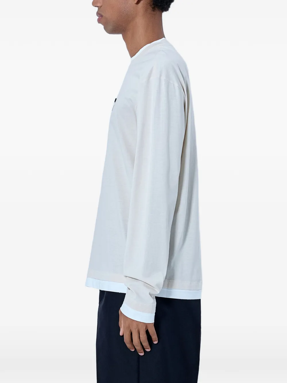 Prada long-sleeved cotton T-shirt Beige