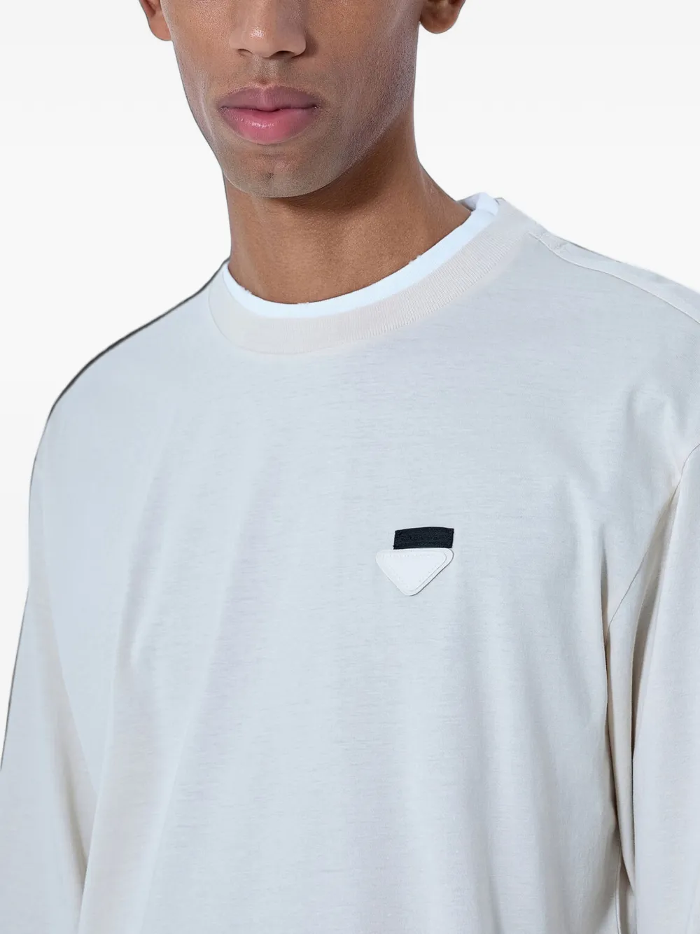 Prada long-sleeved cotton T-shirt Beige