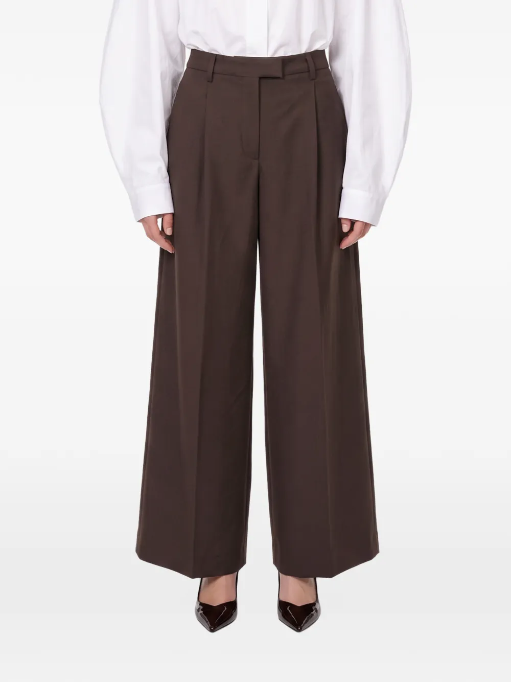 THELATEST Deva pleated wide-leg trousers Bruin
