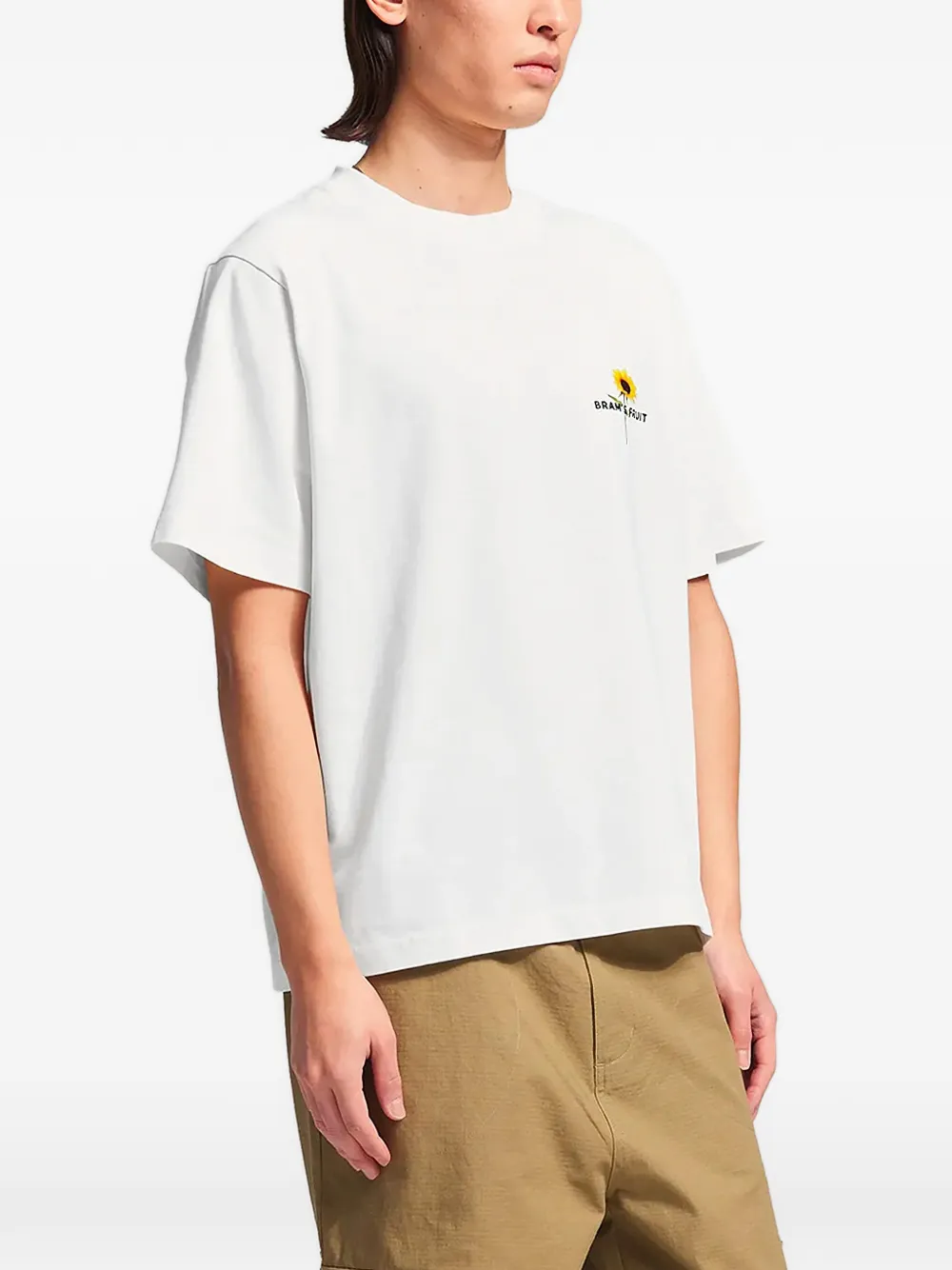 Bram s Fruit T-shirt met zonnebloem-print Wit