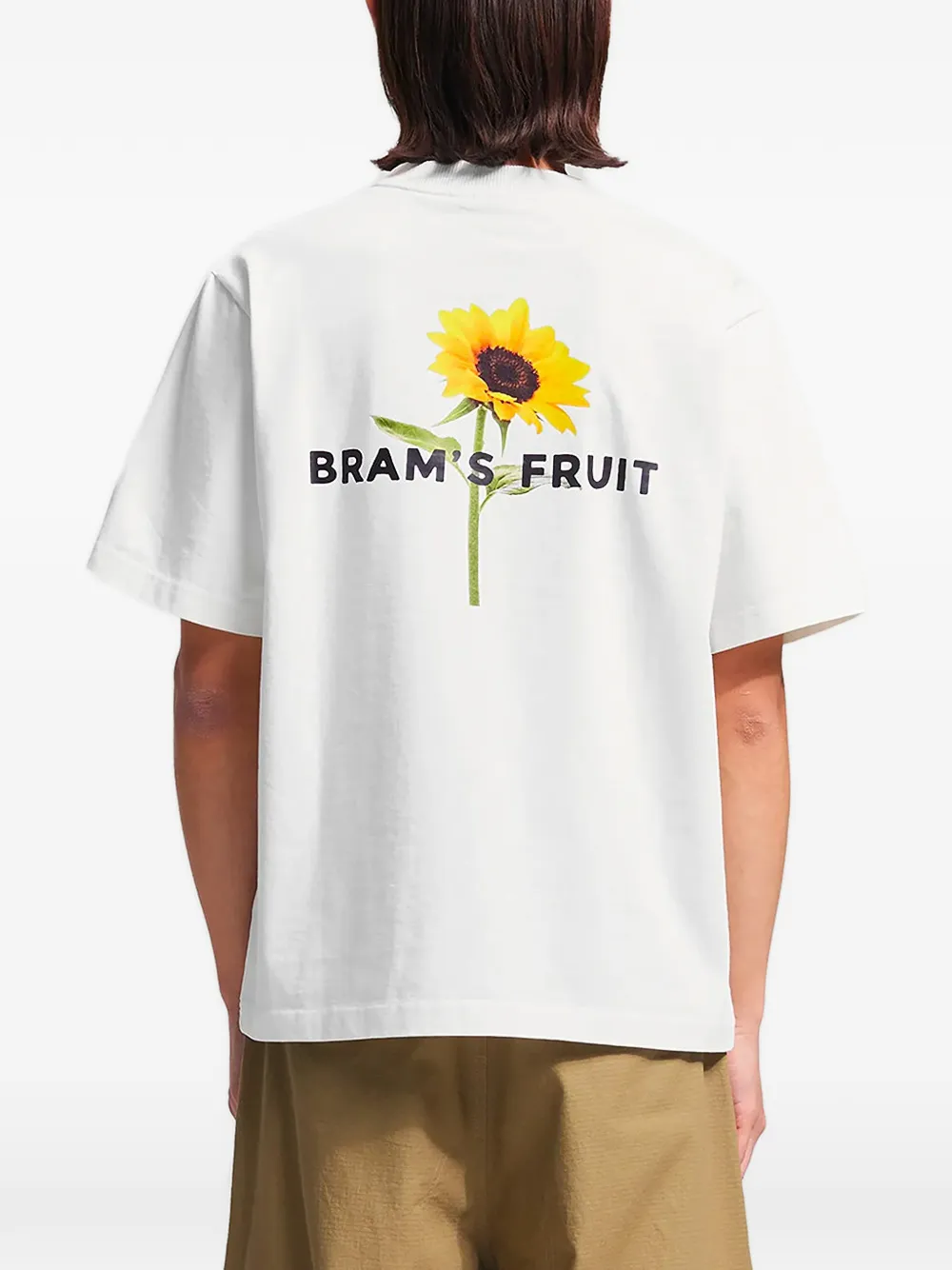 Bram s Fruit T-shirt met zonnebloem-print Wit