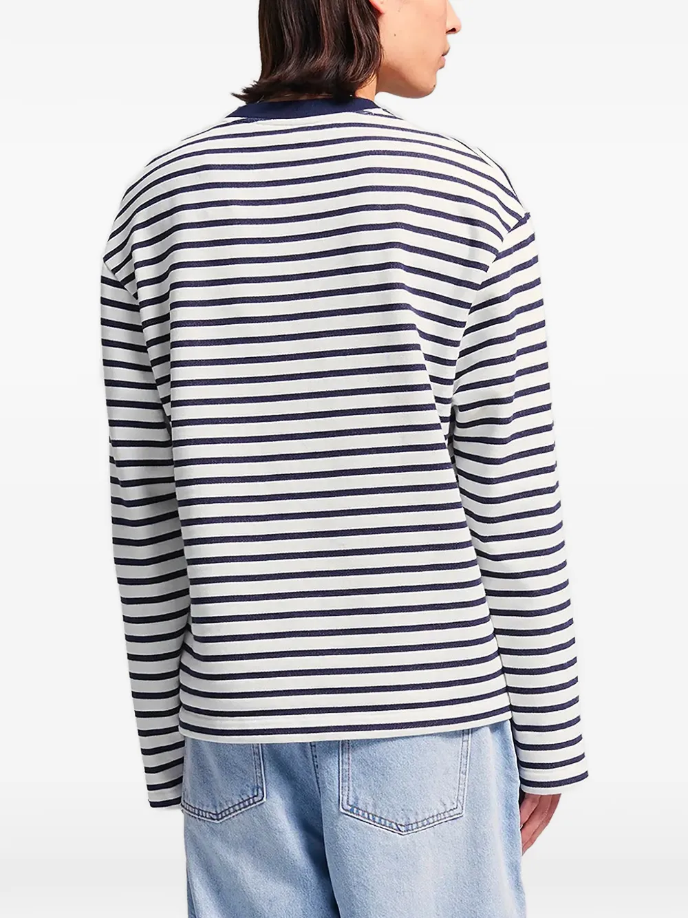 Bram s Fruit Varsity gestreept T-shirt met logo-patch Wit