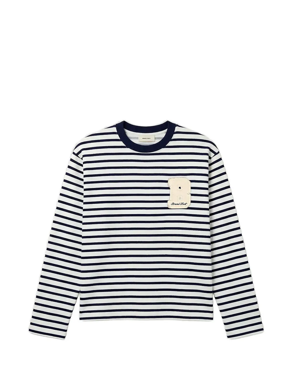 Bram's Fruit Varsity Logo-patch Striped T-shirt In Gray