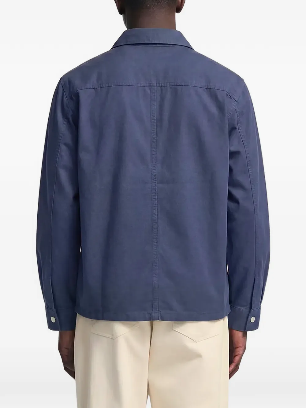 Bram s Fruit Katoenen shirtjack in werkstijl Blauw