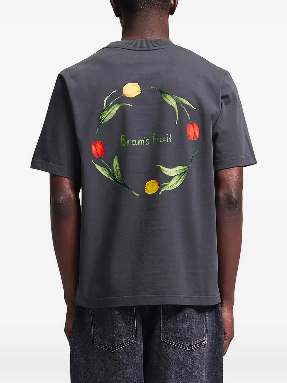 Bram s Fruit Flora 2.0 T-shirt met bloemen-print Grijs