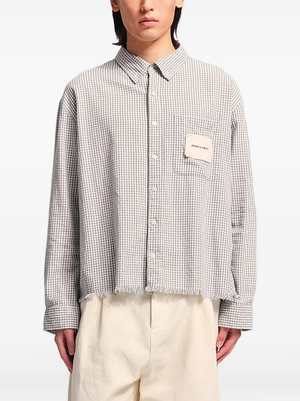 Bram's Fruit Gingham Distressed-effect Shirt In Animal Print
