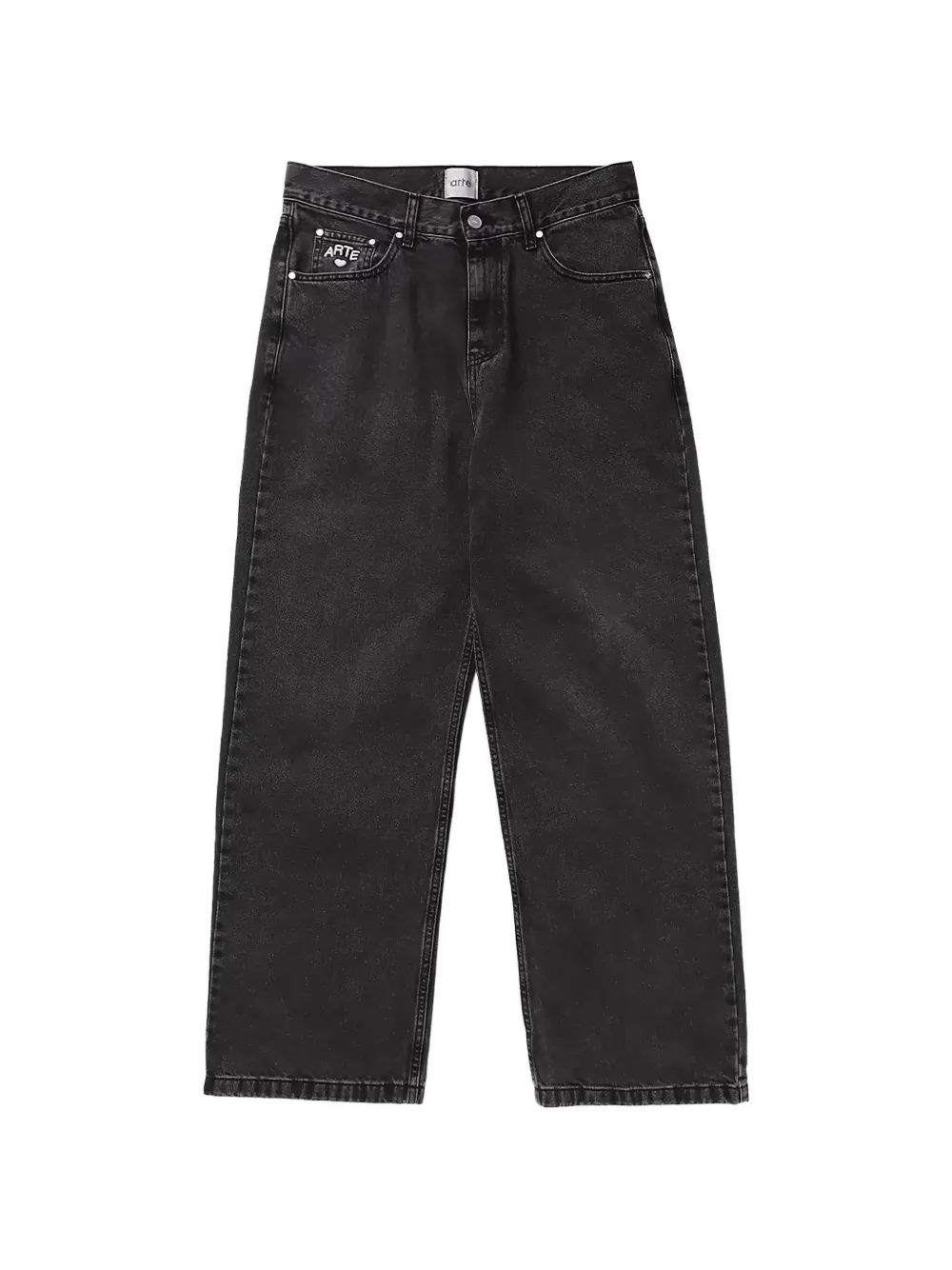 Arte Antwerp embroidered-logo straight-leg jeans - Nero