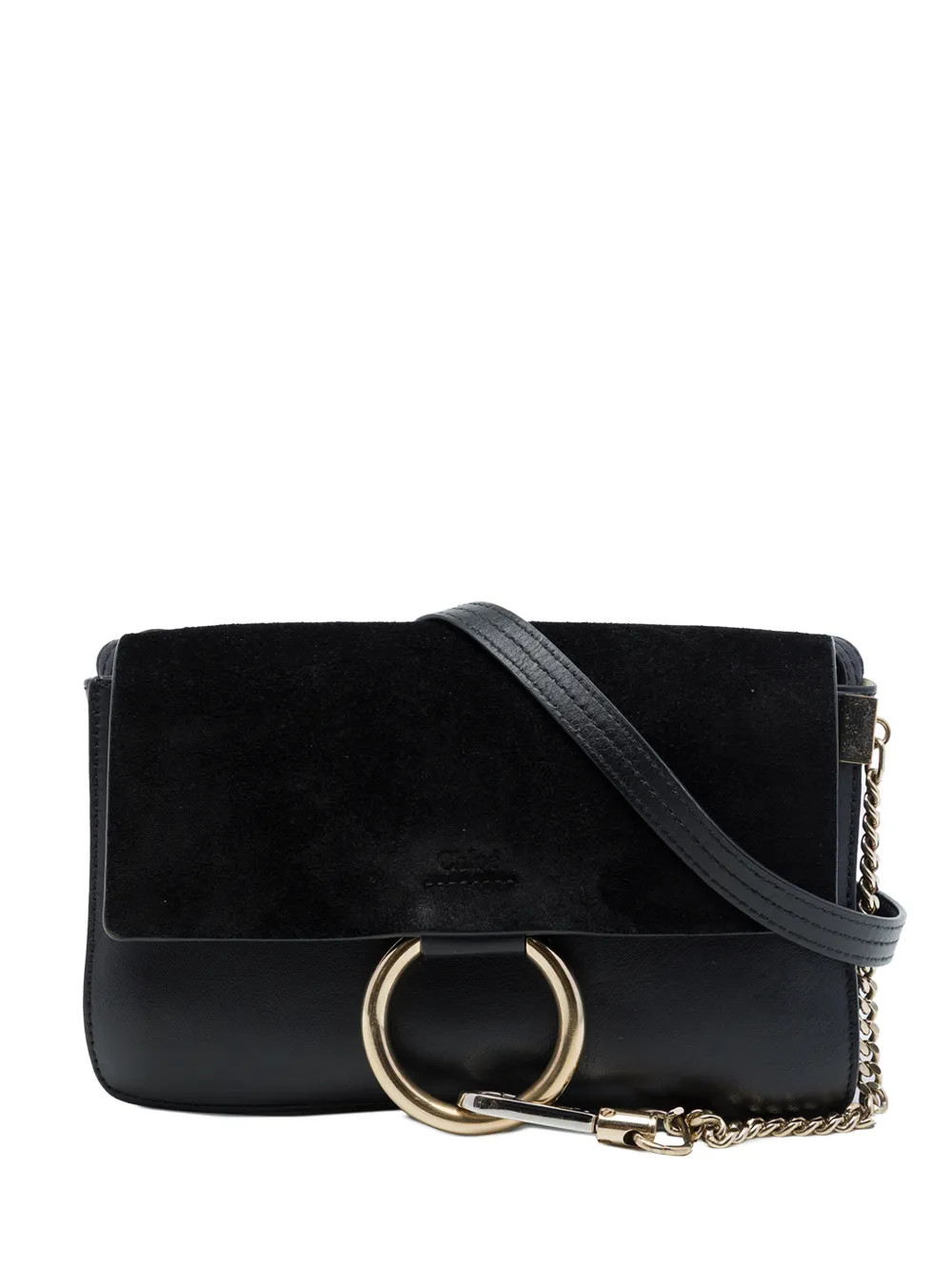 Chloé Pre-Owned 2018 Small Suede and Calfskin Faye crossbody bag - Schwarz