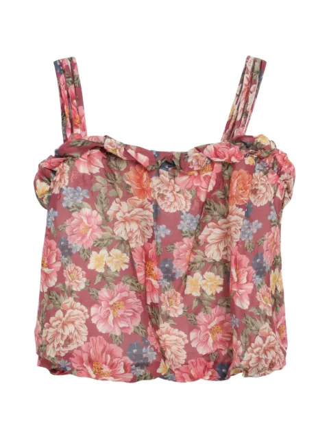 Chloé Kids floral-print ruffled top