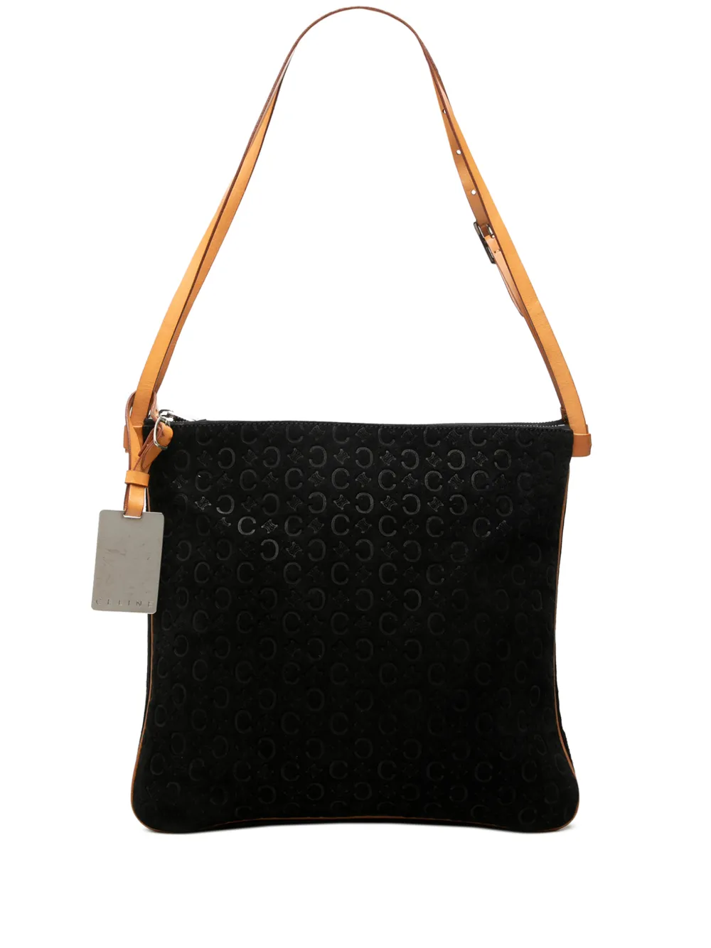 Celine Pre-Owned 2000 C Macadam Suede Double Zip shoulder bag - Black