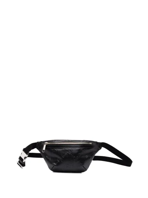 Gucci Pre-Owned cangurera de piel de becerro perforada con logo GG en relieve 2016-2026