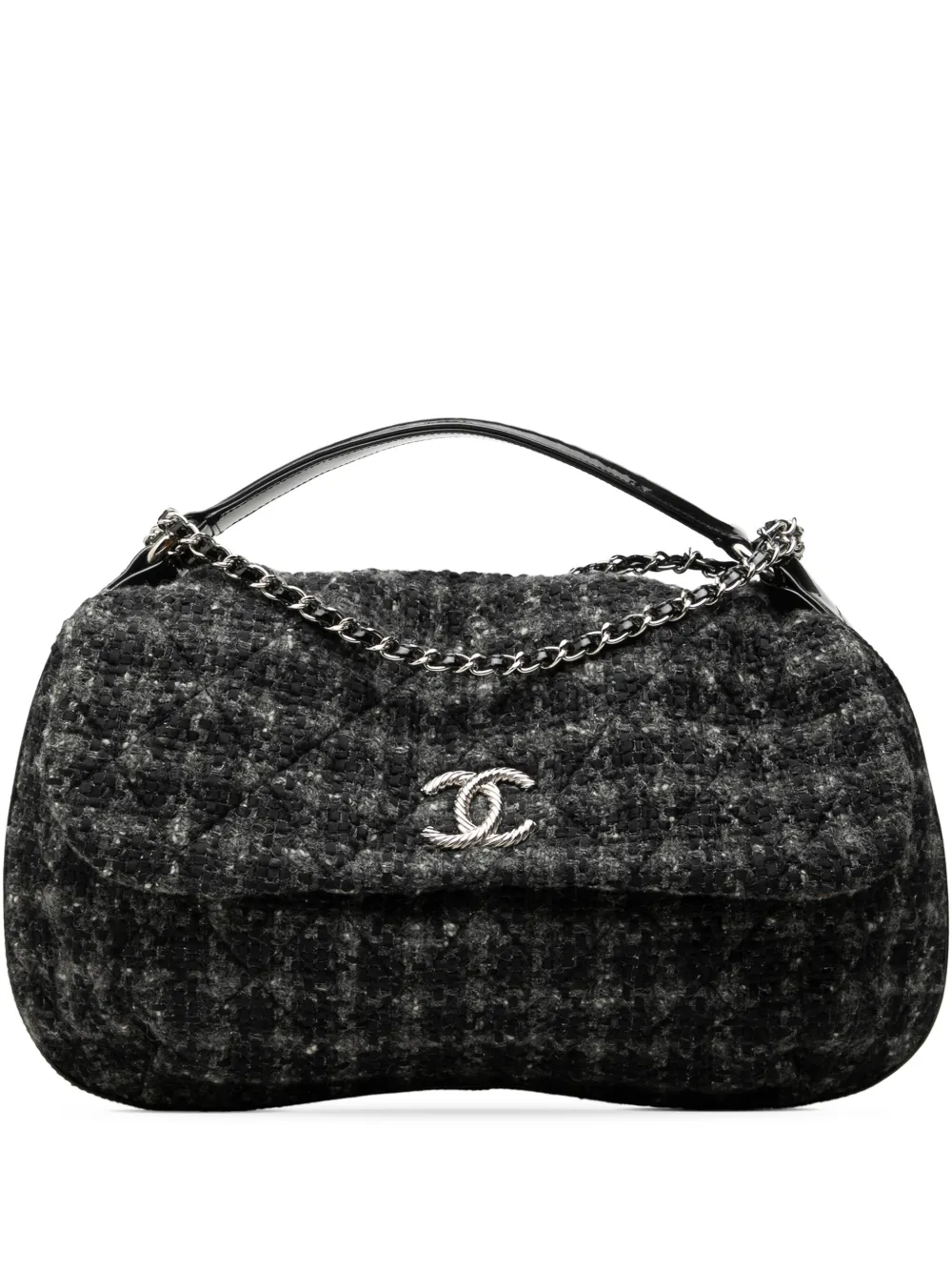 CHANEL Pre-Owned 2009-2010 CC Tweed Top Handle Flap satchel - Nero