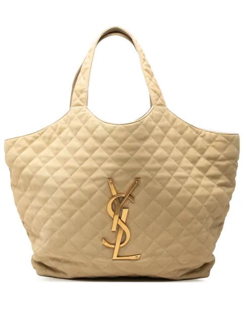 Saint Laurent Pre-Owned 2023 Maxi Quilted Nubuck Icare Shopping tote bag
