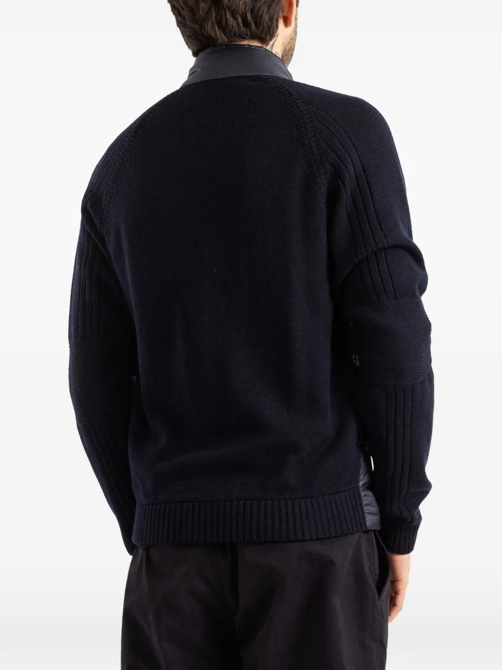 Moncler Grenoble quilted panelled jacket Blauw