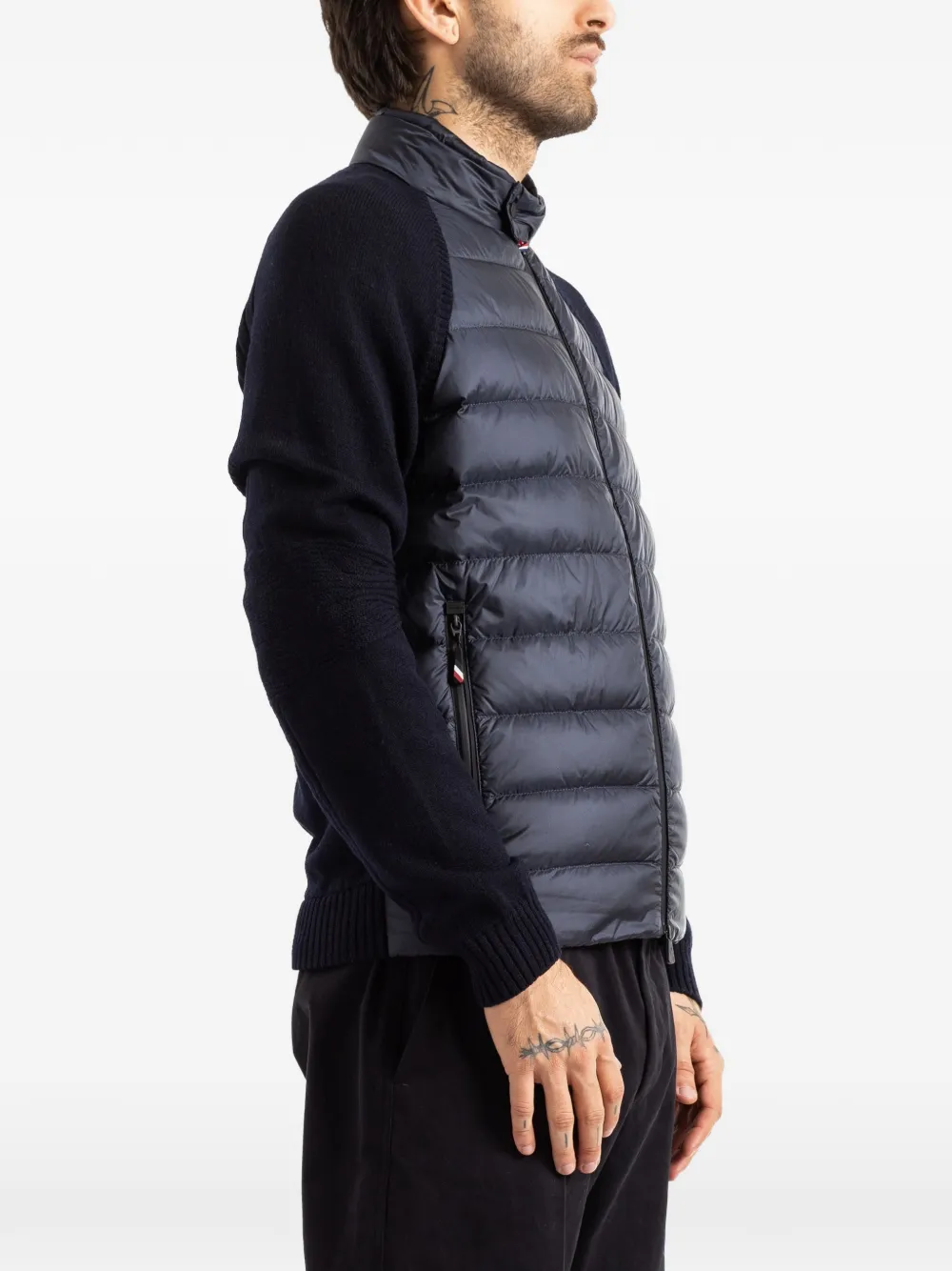 Moncler Grenoble quilted panelled jacket Blauw