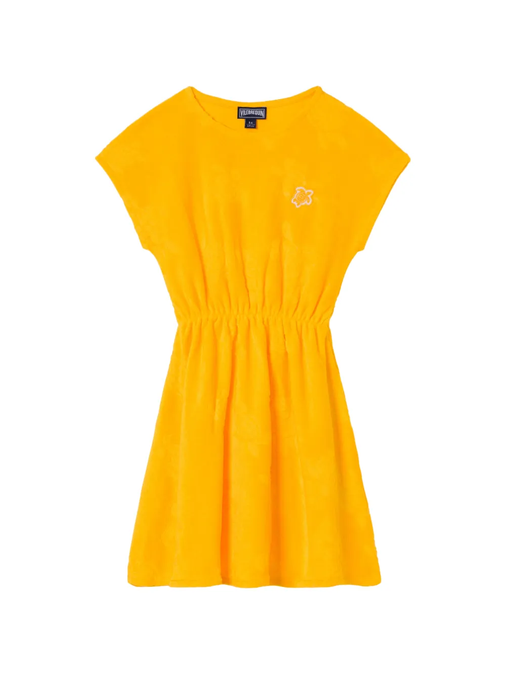 Vilebrequin Kids jacquard-terry turtle-patch mini dress - Jaune