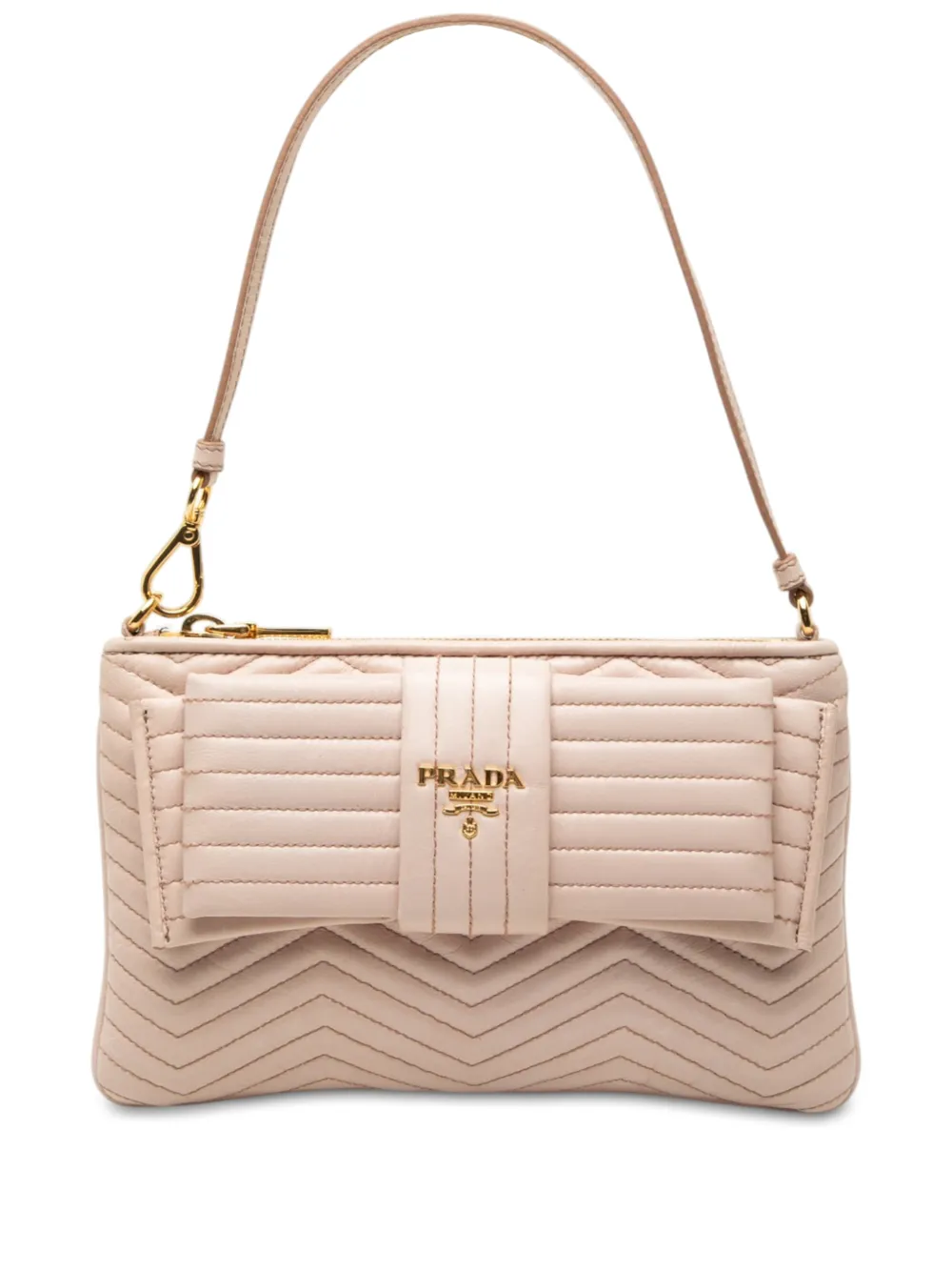 Prada Pre-Owned Borsa a spalla Soft Calf Impunture Diagramme Bow 2010-2026 - Toni neutri