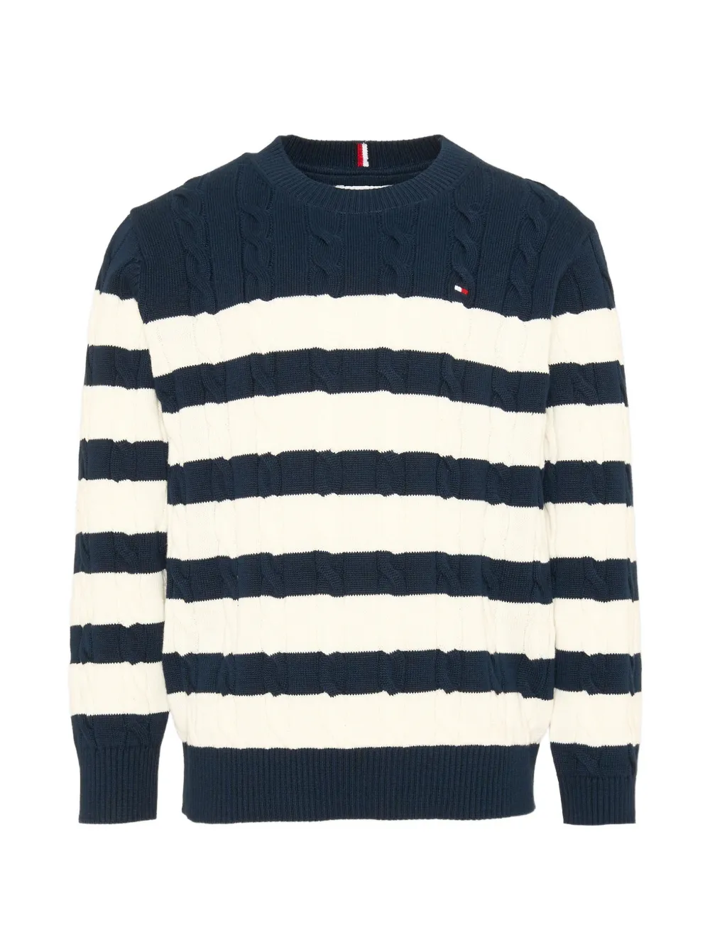 Tommy Hilfiger Junior cable-knit striped sweater - Blu