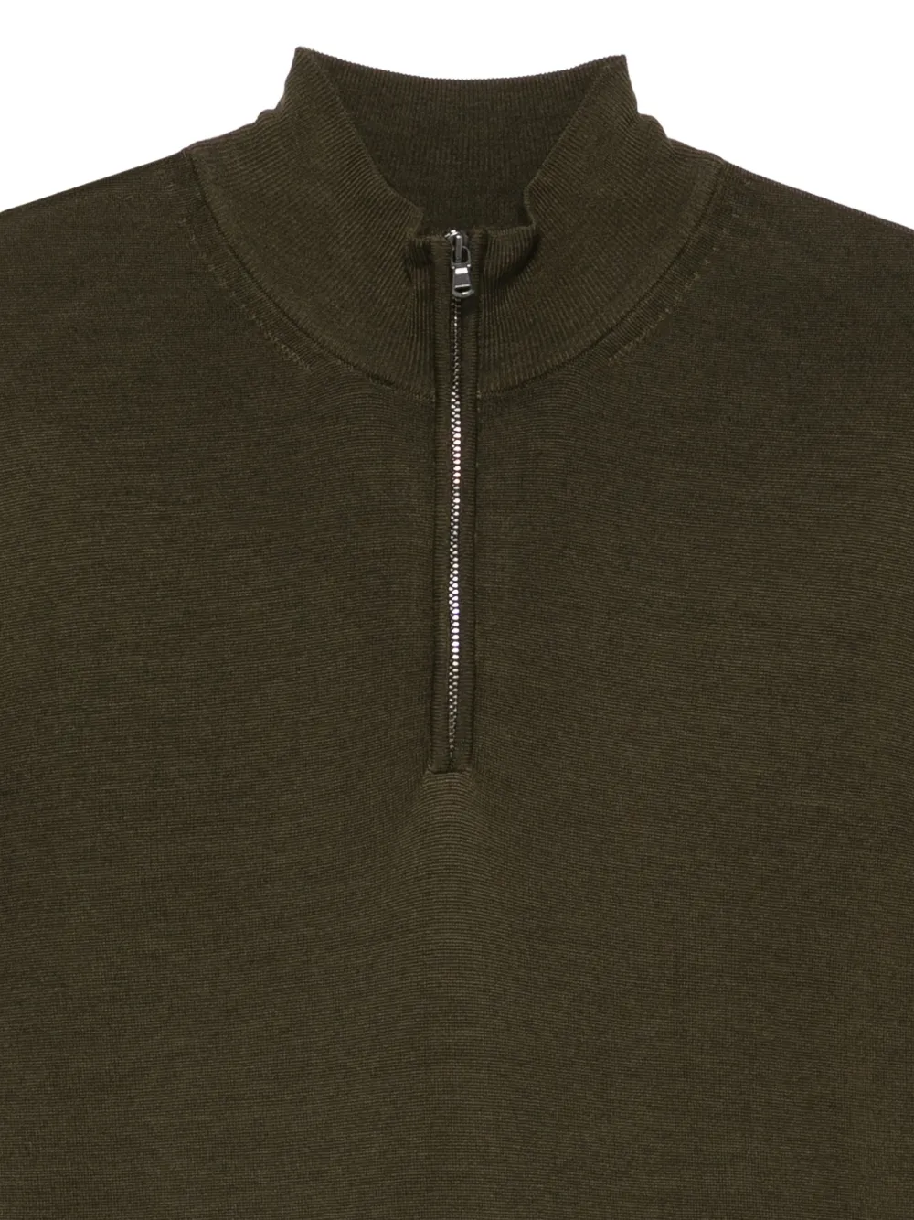 Sunspel quarter-zip wool sweater Groen