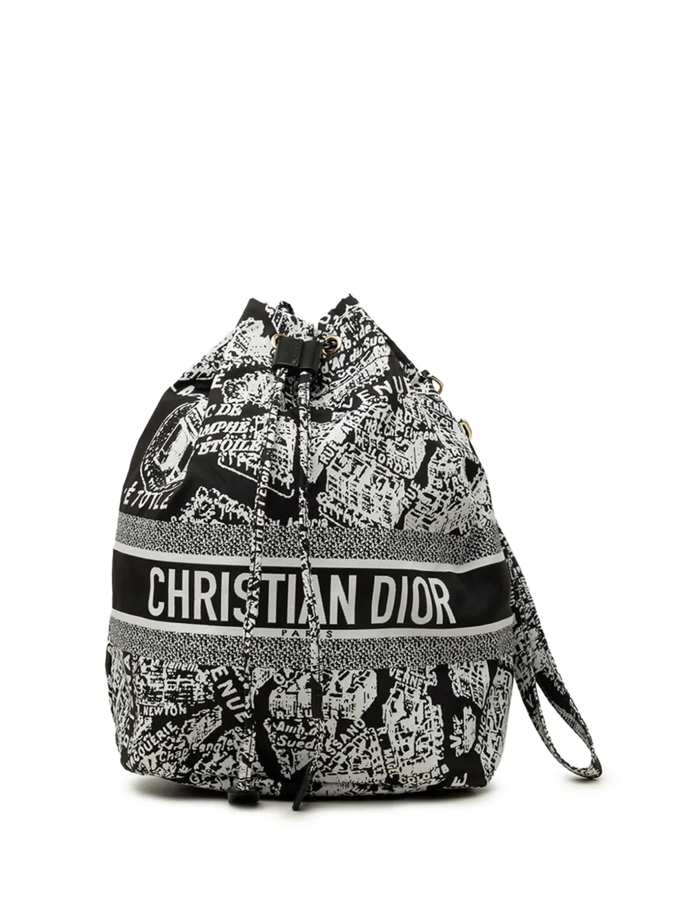 Christian Dior Pre-Owned 2023 Plan de Paris DiorTravel Clutch aus Funktionsstoff mit Kordelzug - Schwarz