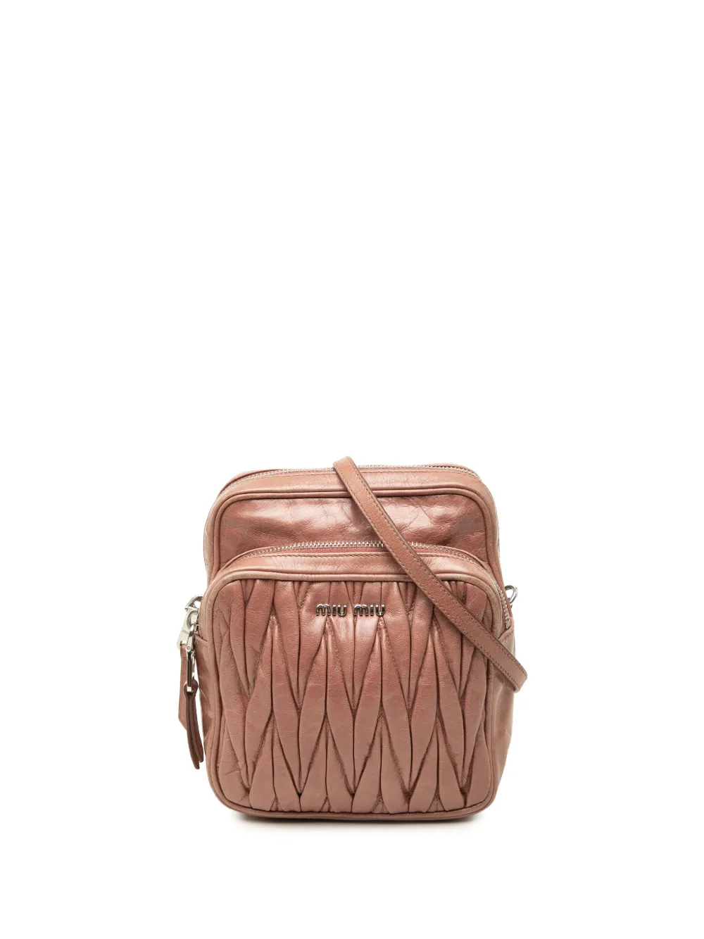 Miu Miu Pre-Owned 2010-2026 Matelasse Nappa crossbody bag - Marrone