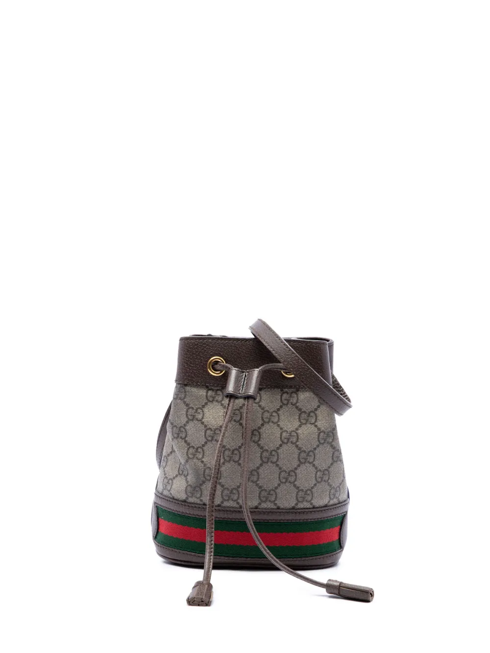 Gucci Pre-Owned 2016-2026 mini GG Supreme Ophidia Beuteltasche - Nude