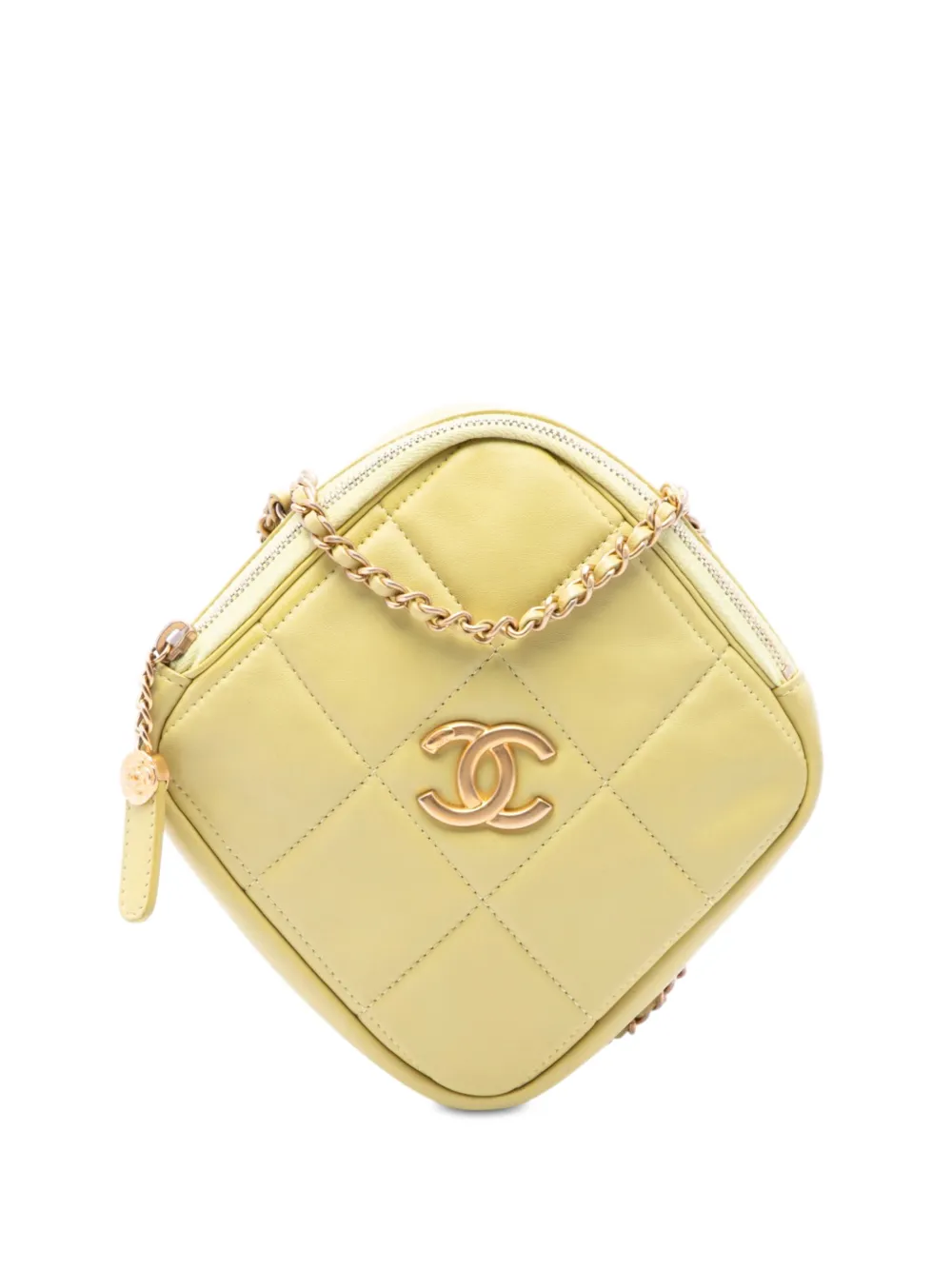 CHANEL Pre-Owned Clutch con tracolla CC in pelle di vitello trapuntata 2020 - Giallo
