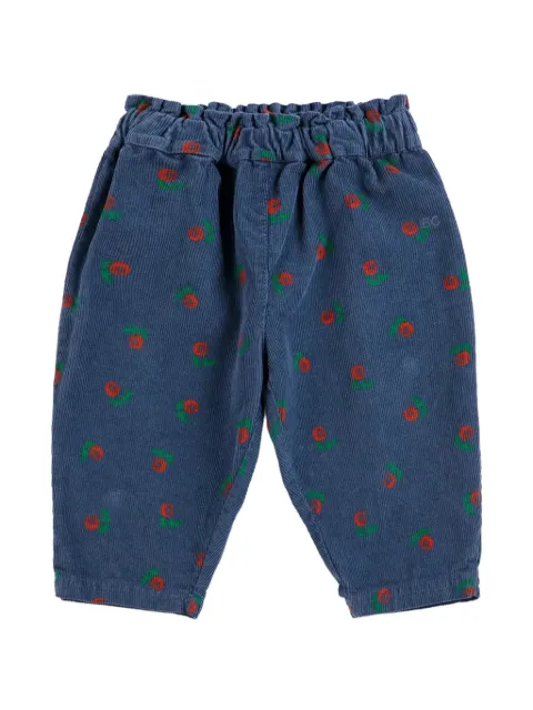 Bobo Choses Stamp Bloom floral-print corduroy trousers