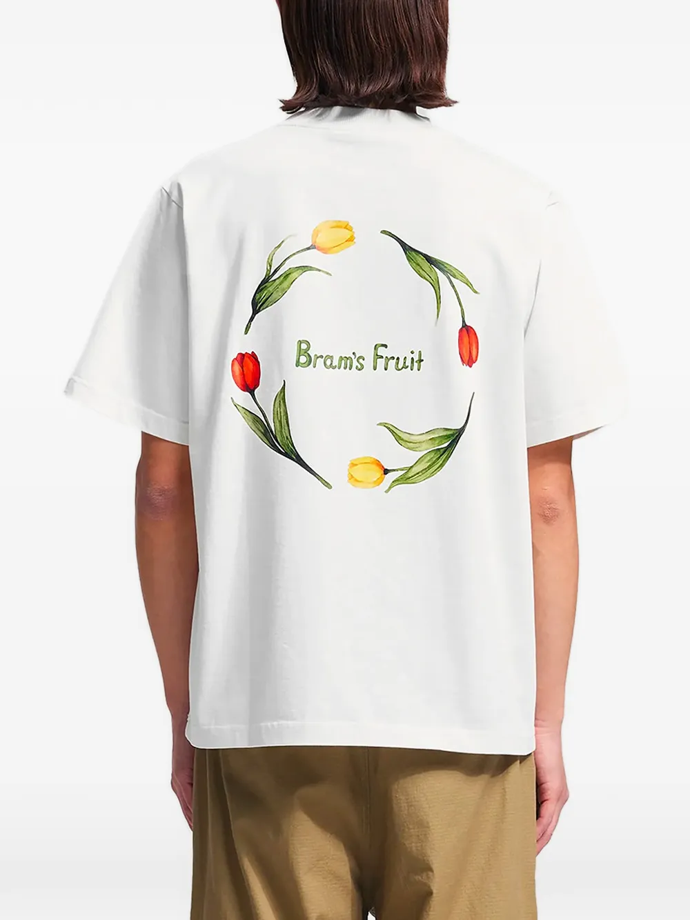 Bram s Fruit Flora 2.0 T-shirt met logo-print Wit