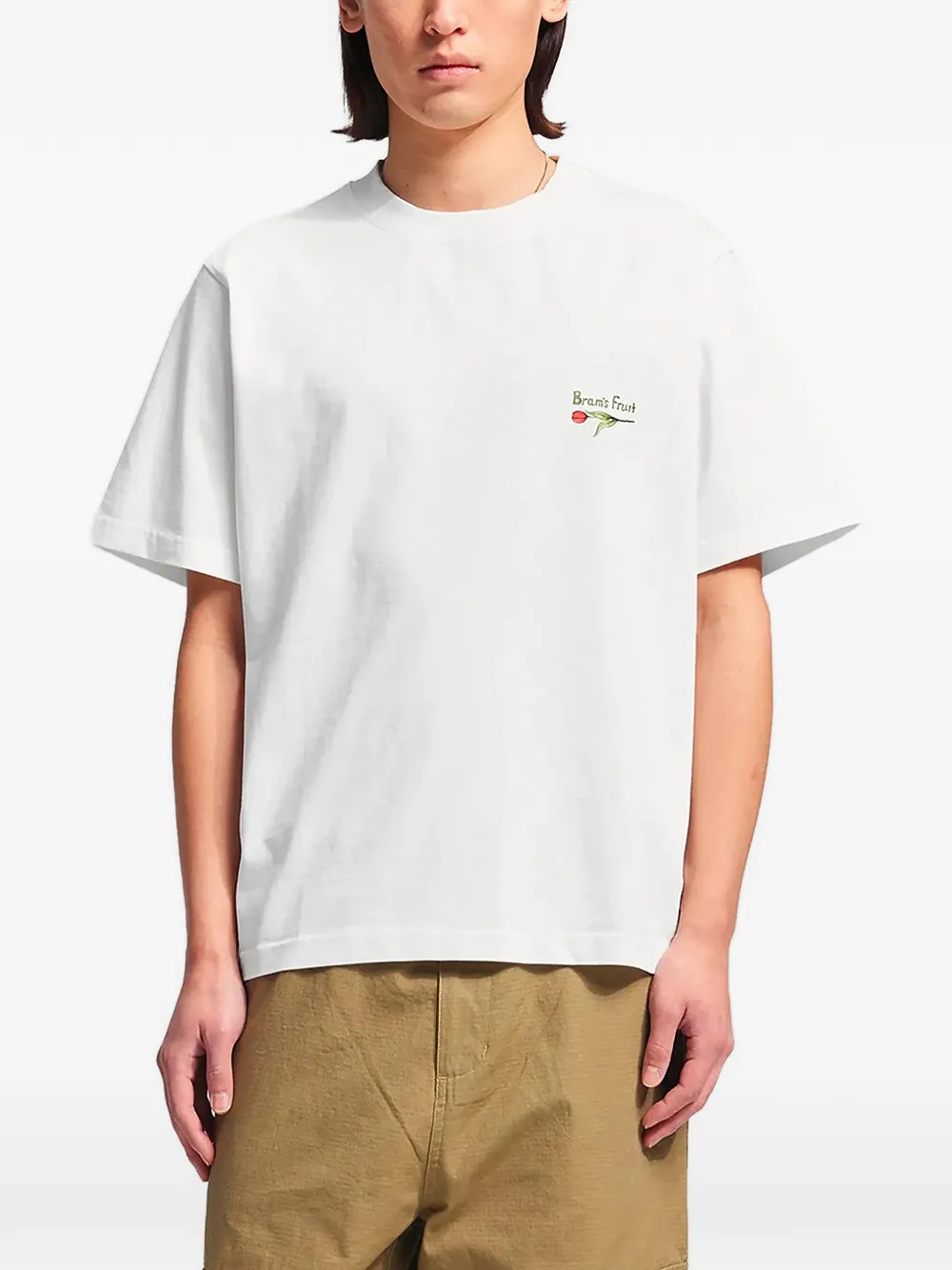 Bram s Fruit Flora 2.0 T-shirt met logo-print Wit