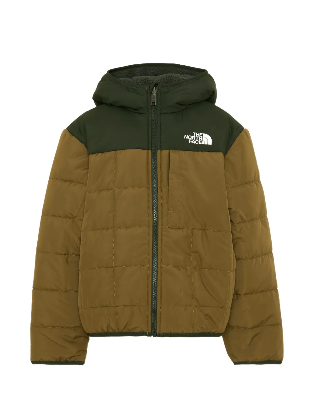 The North Face Kids Shasta reversible hooded padded jacket - Marrone