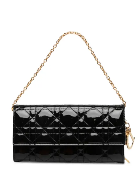 Christian Dior Pre-Owned 2012 Patent Cannage Lady Dior Wallet On Chain handbag
