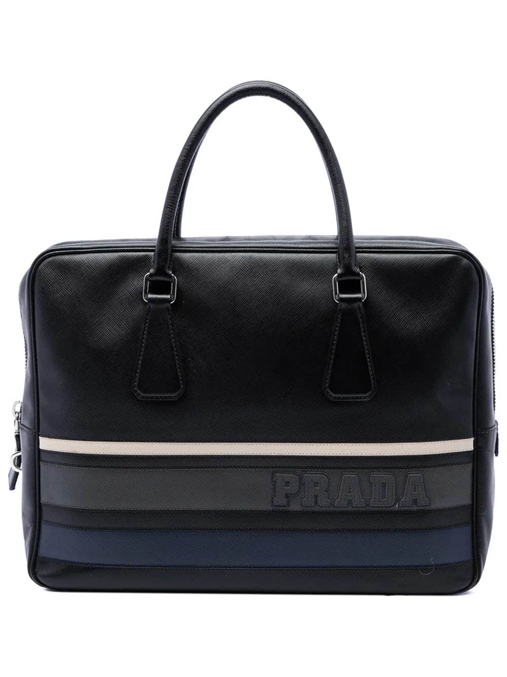 Prada Pre-Owned 2013-2026 Saffiano Lux Letterman Briefcase business bag in Black