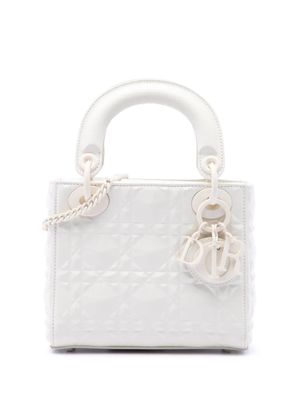 Christian Dior Pre-Owned 2022 Mini Ultra Matte Calfskin Diamond Cannage Lady Dior satchel - Weiß