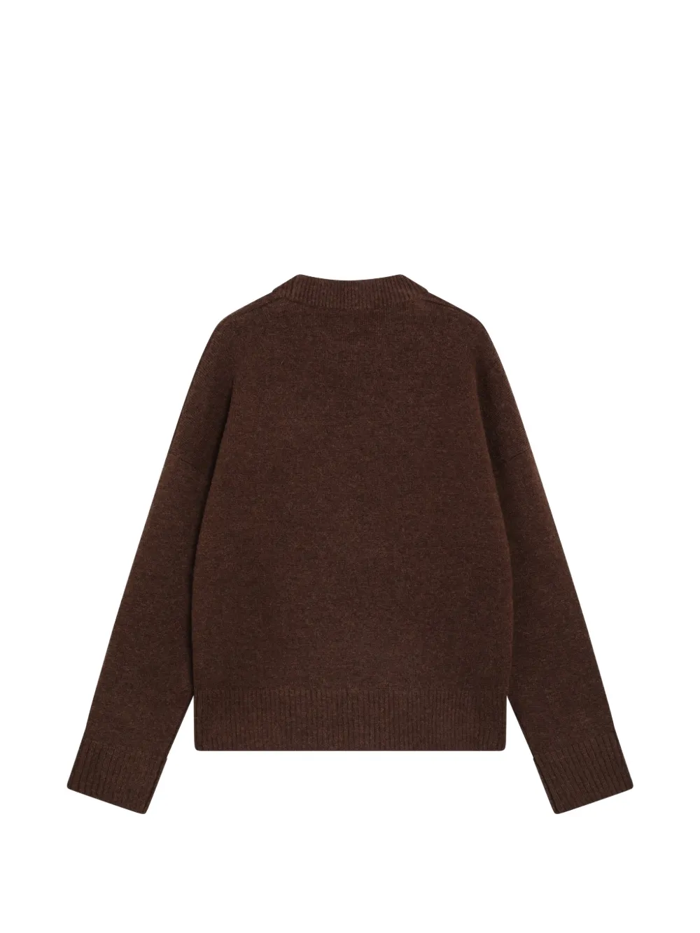 AMI Paris Alpaca trui met ronde hals en Ami de Coeur Bruin