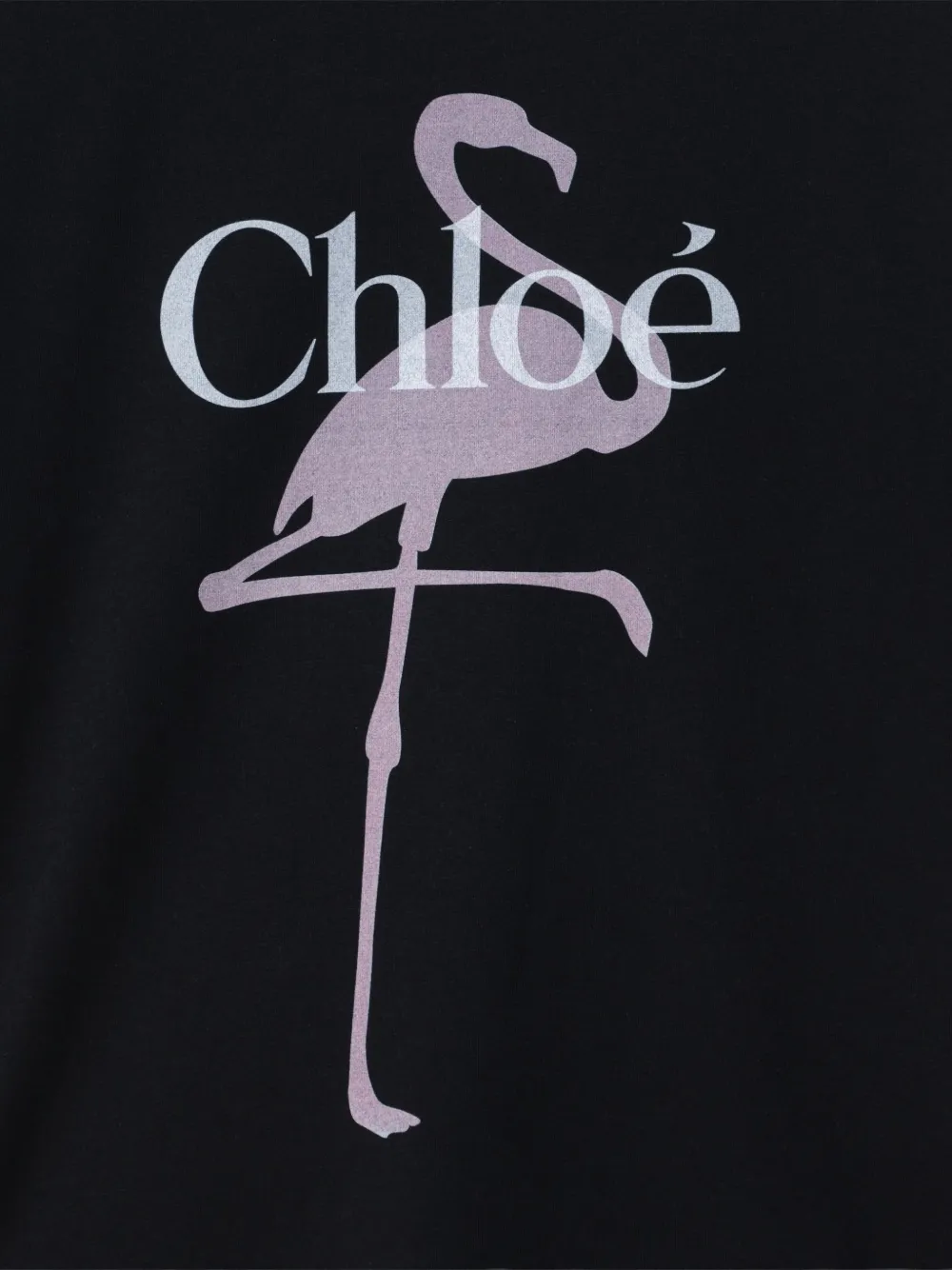 Chloé Kids T-shirt met flamingoprint Zwart