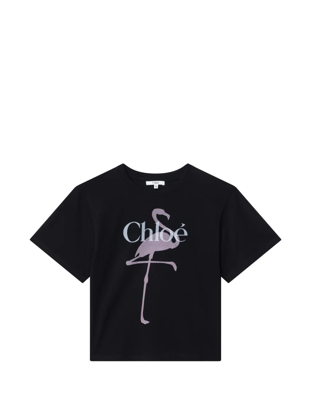 Chloé Kids T-shirt met flamingoprint Zwart