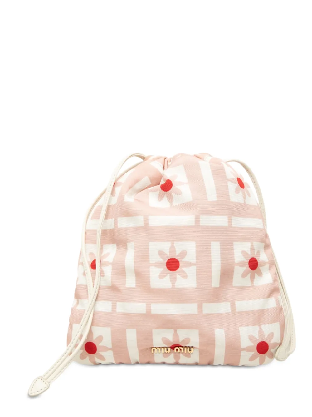 Miu Miu Pre-Owned 2010-2026 Nylon Floral Print Drawstring pouch - Rosa