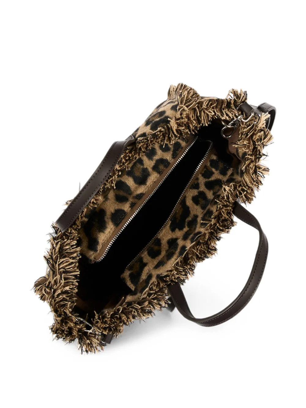 MC2 Saint Barth Colette shopper met luipaard-print en franje Bruin