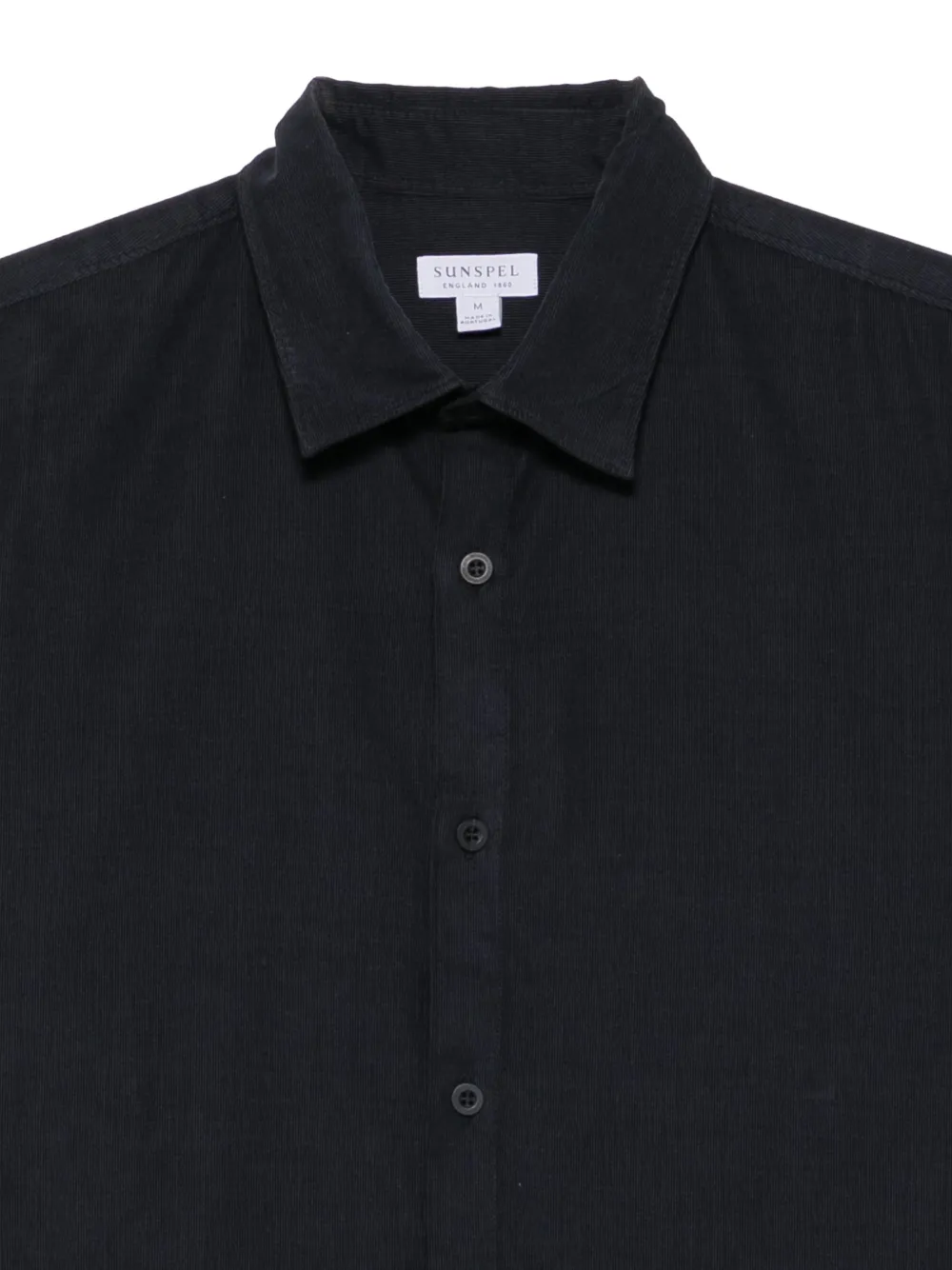 Sunspel corduroy long-sleeve shirt Zwart