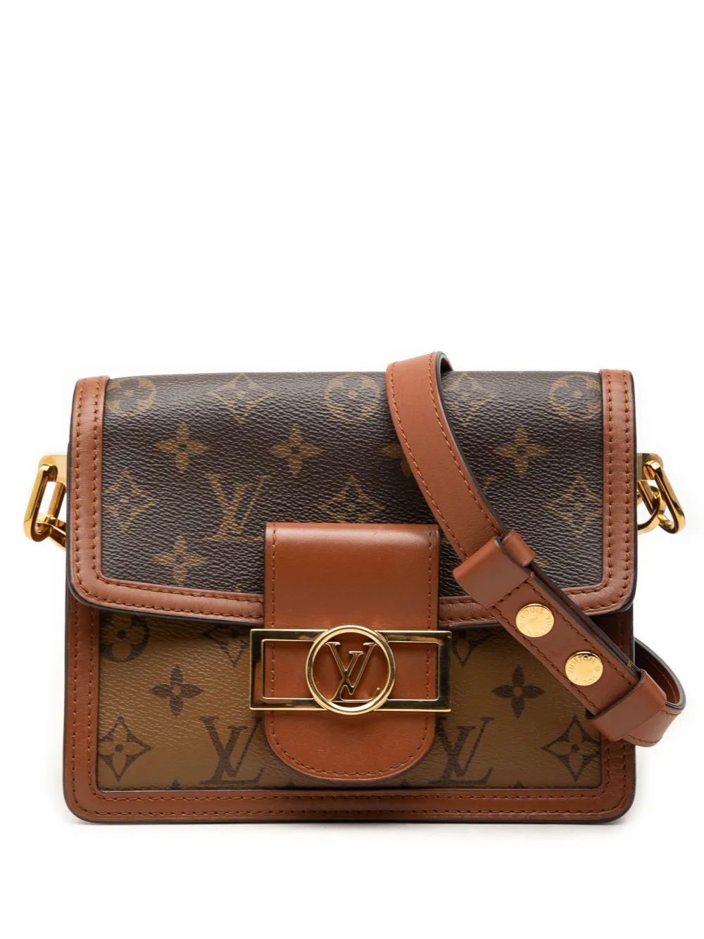 Louis Vuitton Pre-Owned 2020 Monogram Reverse Mini Dauphine satchel - Marrone