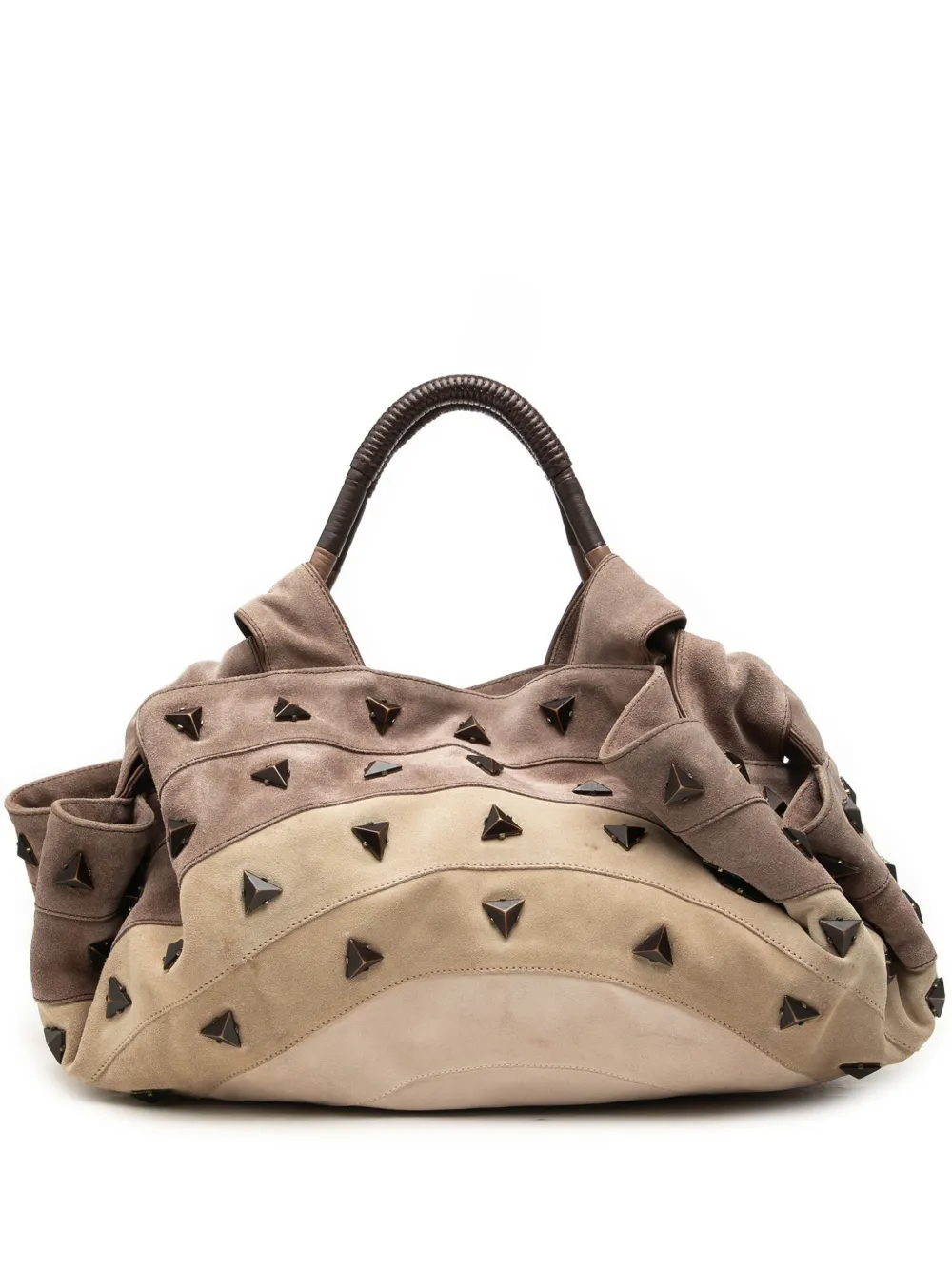 Loewe Pre-Owned 2007 Aire Handtasche aus Wildleder mit Nieten - Braun